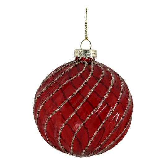 Julekule rød 8 cm Chic Antique