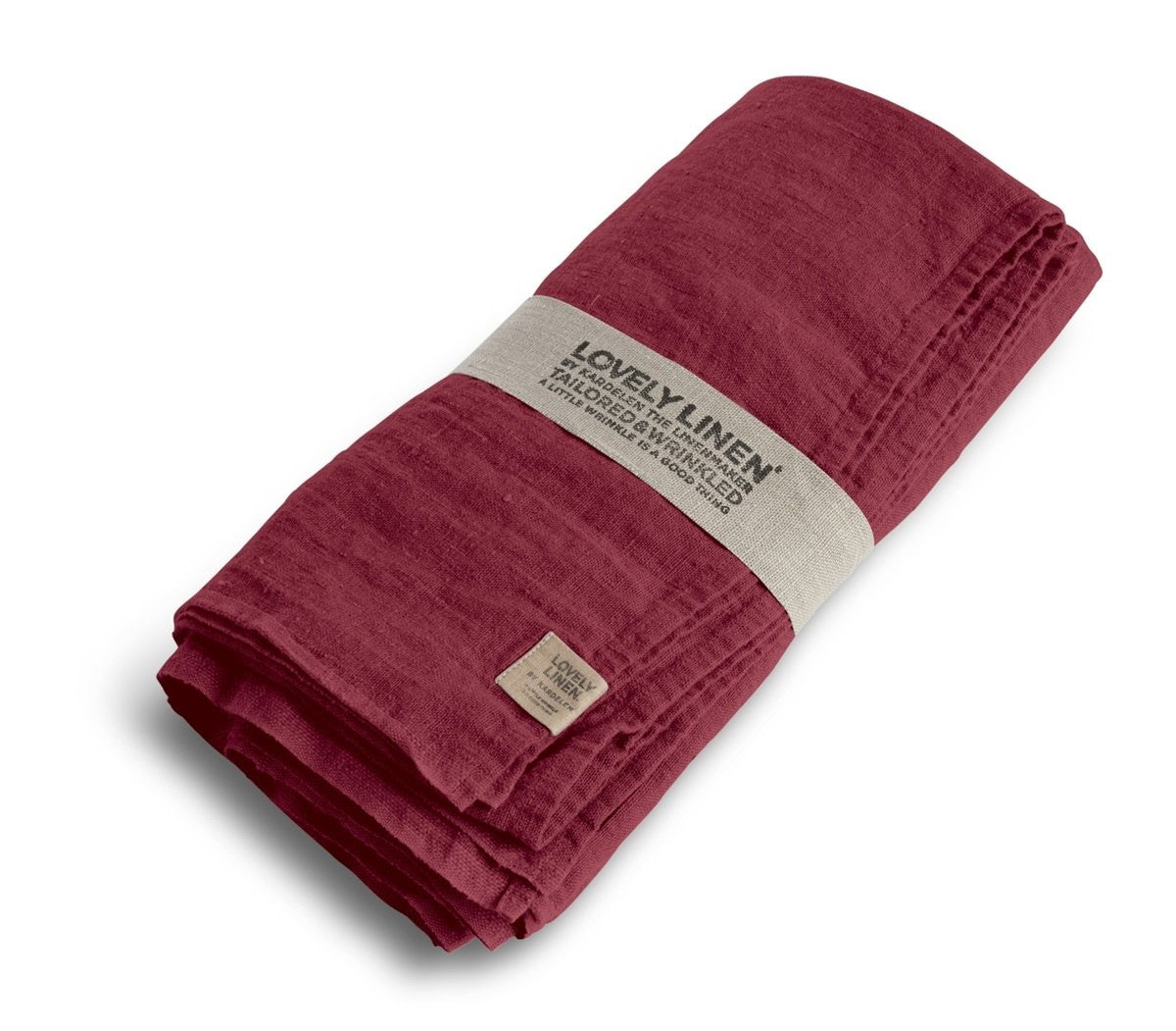 Duk lin cabernet mørk vinrød 145x300 Lovely linen