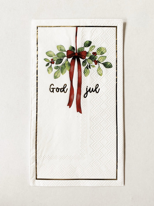 Buffet Serviett «God Jul» Gren Med Sløyfe Trend Design