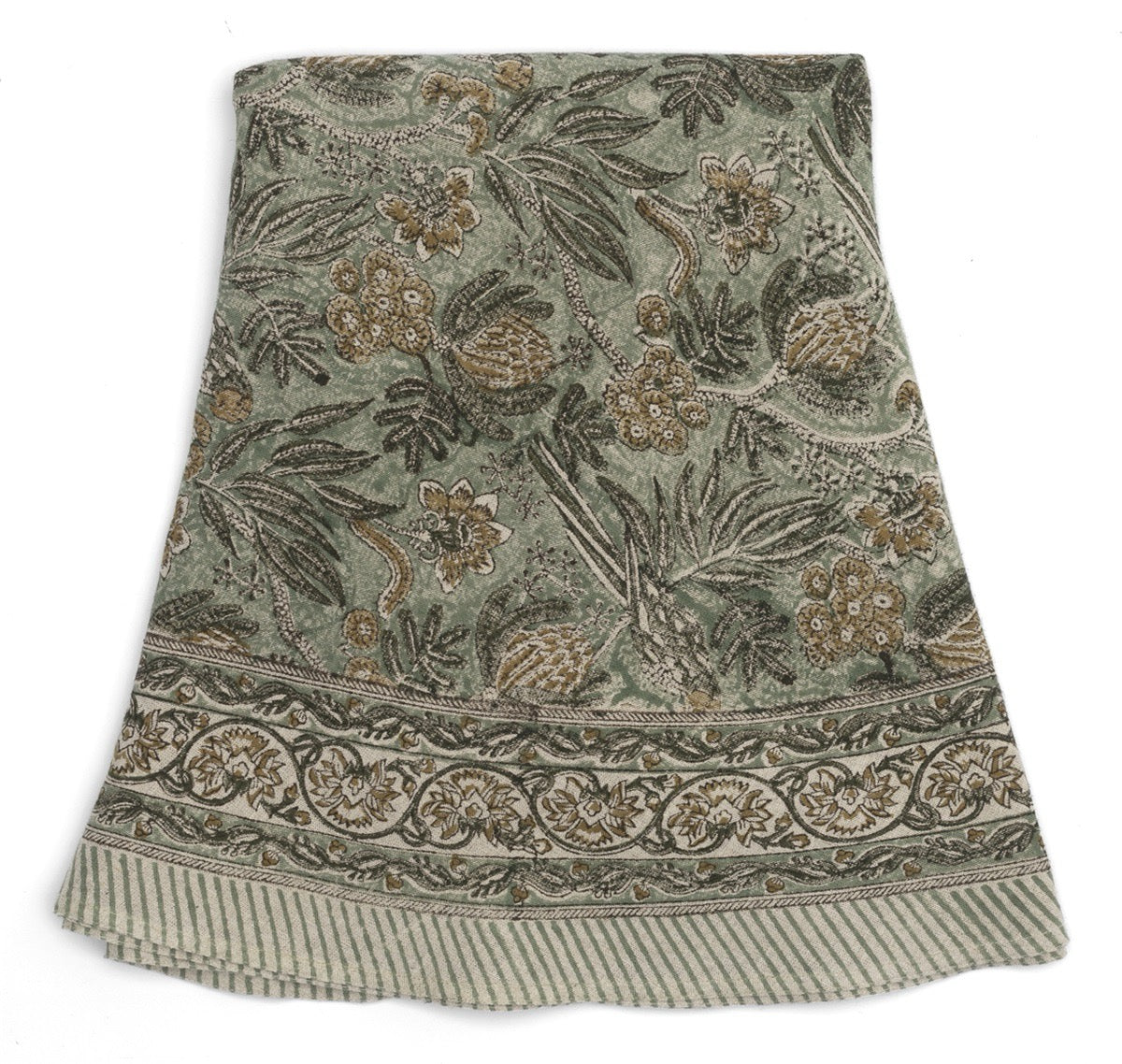Duk lin rund Parrot sea foam grønn 220 cm Chamois