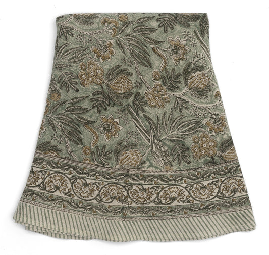 Duk lin rund Parrot sea foam grønn 220 cm Chamois