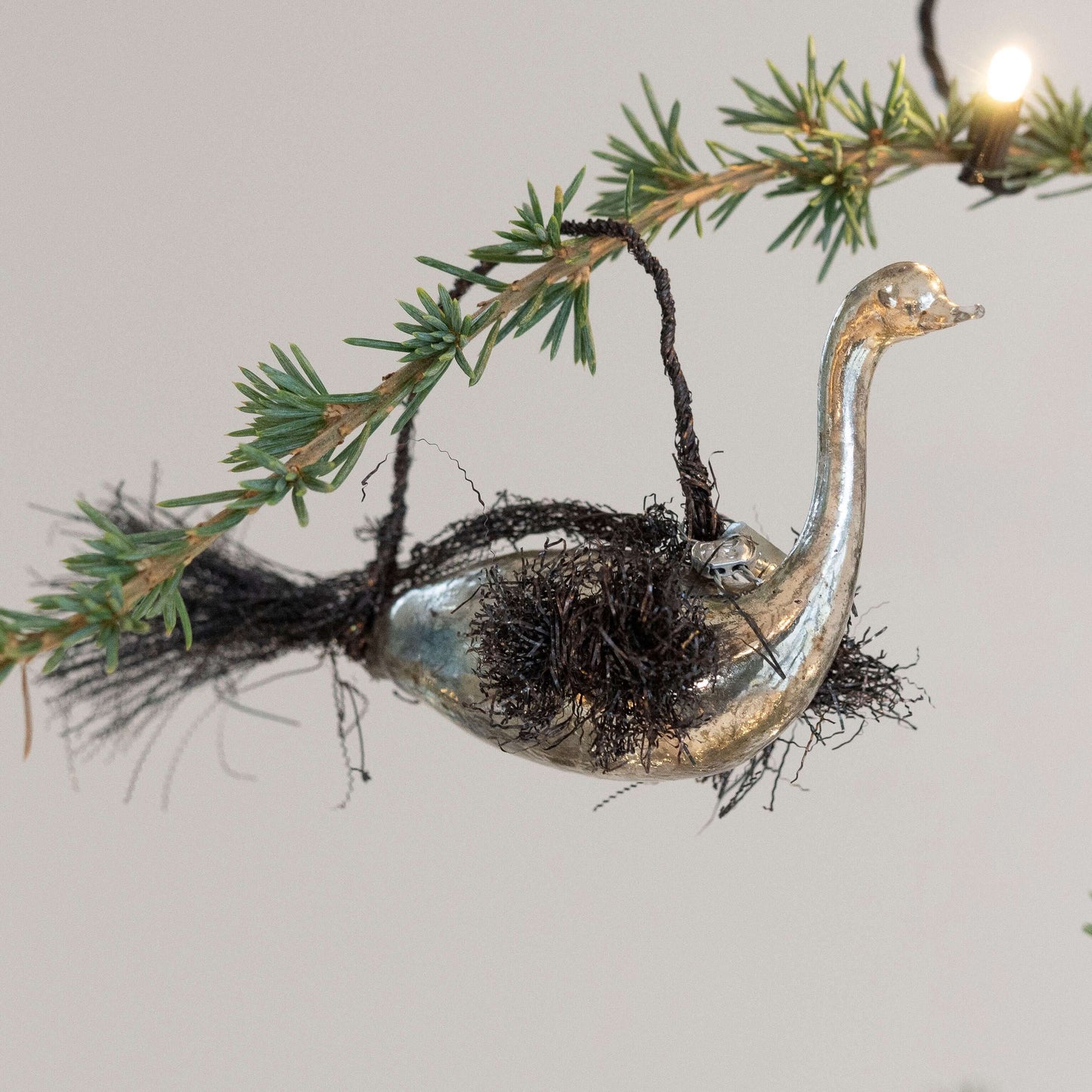 Julepynt fugl sølv Deus Living
