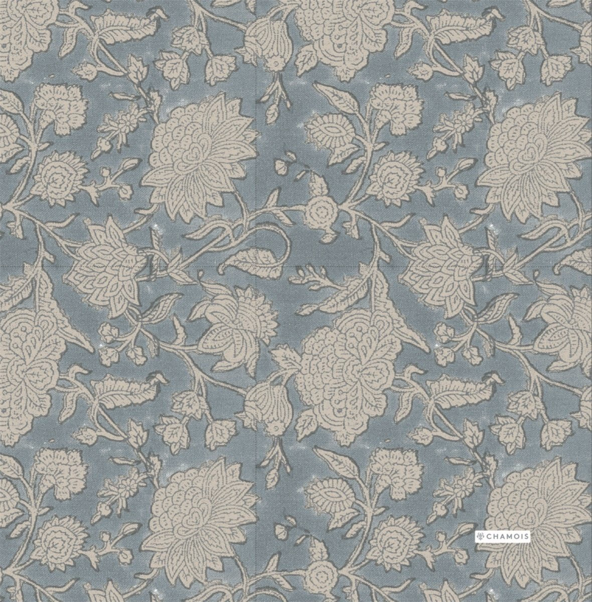 Duk lin Indian Rose - Dusty Blue - 145x350cm Chamois