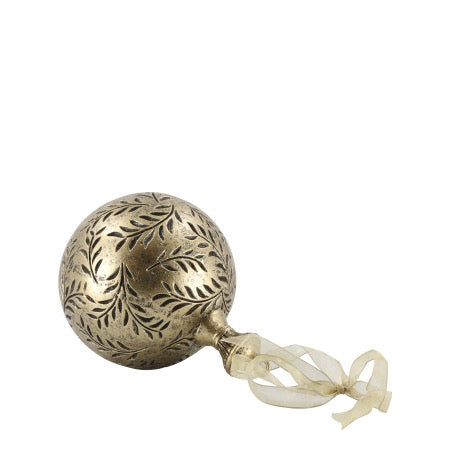 Julekule messing farget 10 cm Chic antique