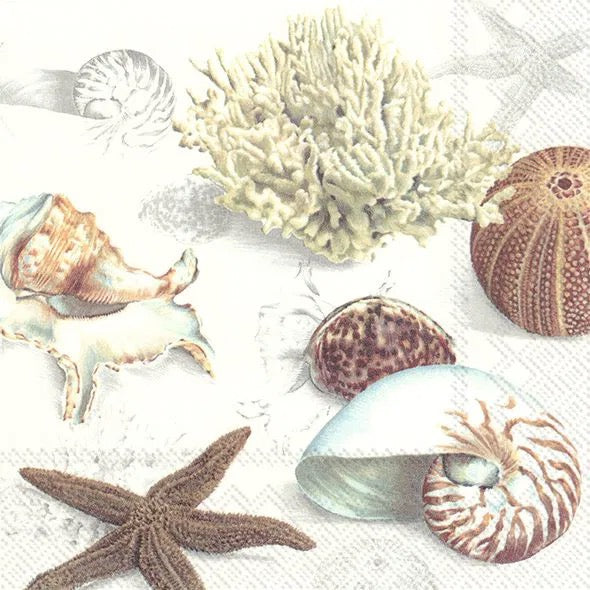 Serviett lunsj Clams At The Beach Cream IHR