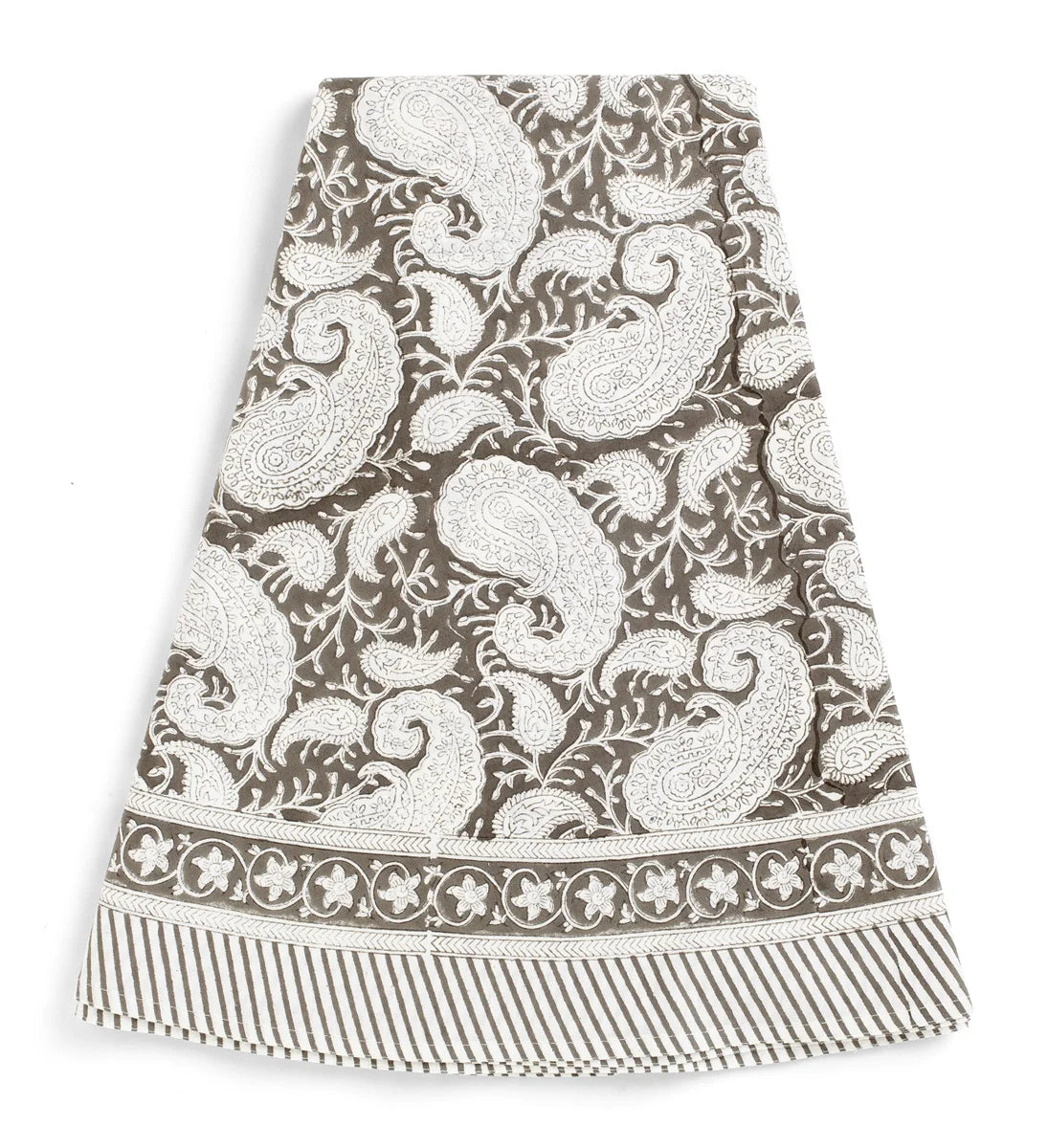 SALG Duk bomull rund 180 cm Big Paisley dark grey Chamois
