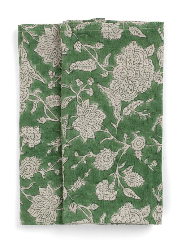 Duk lin Indian Rose - grønn - rund 220cm Chamois