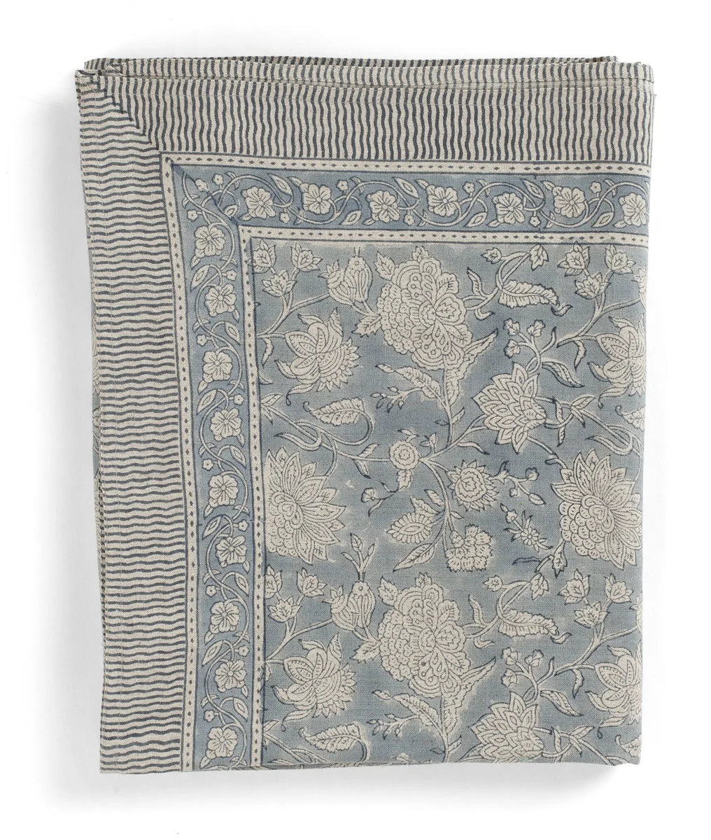 Duk lin Indian Rose - Dusty Blue  145x350cm Chamois