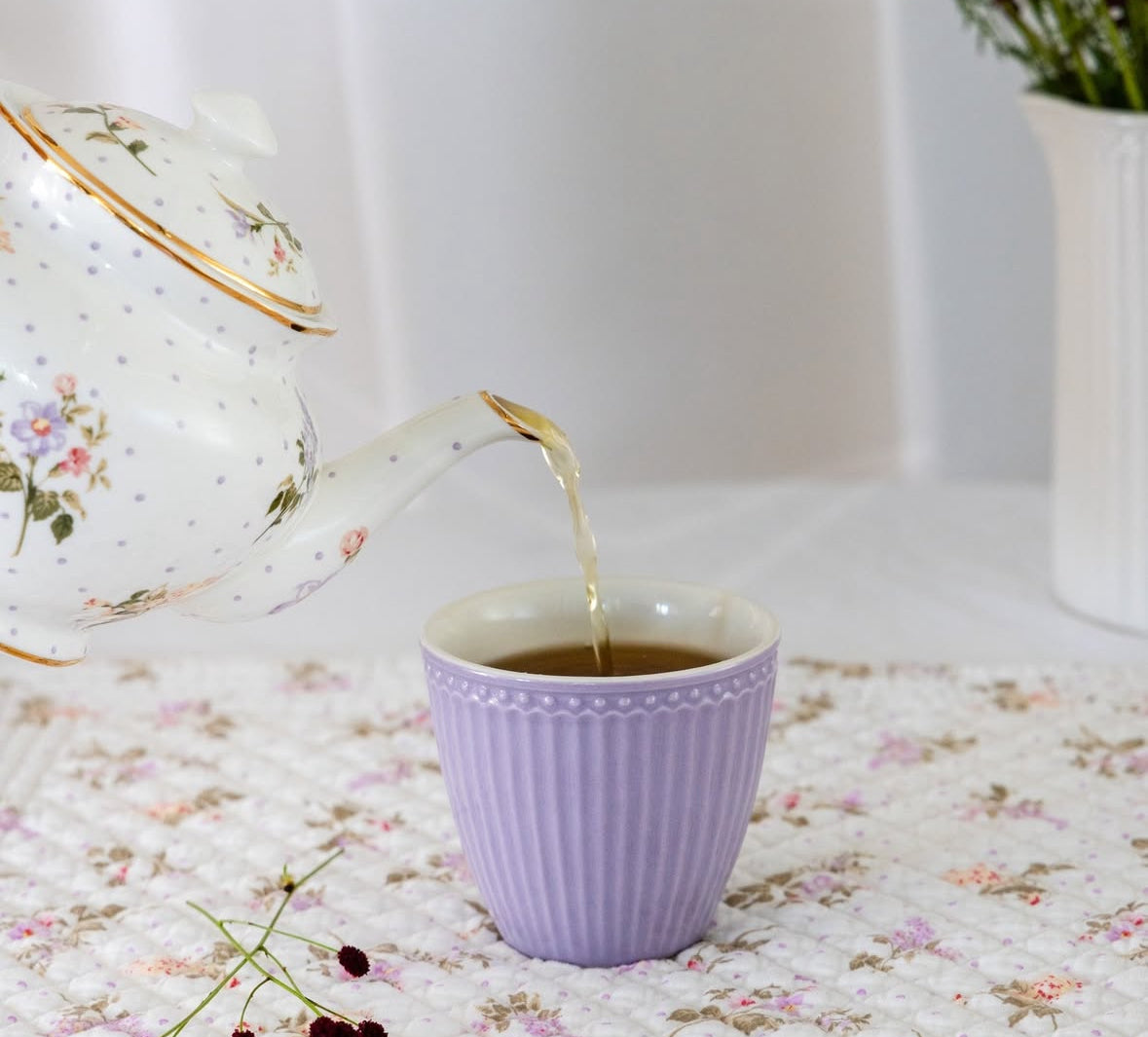 Latte kopp Alice lavender lilla Greengate