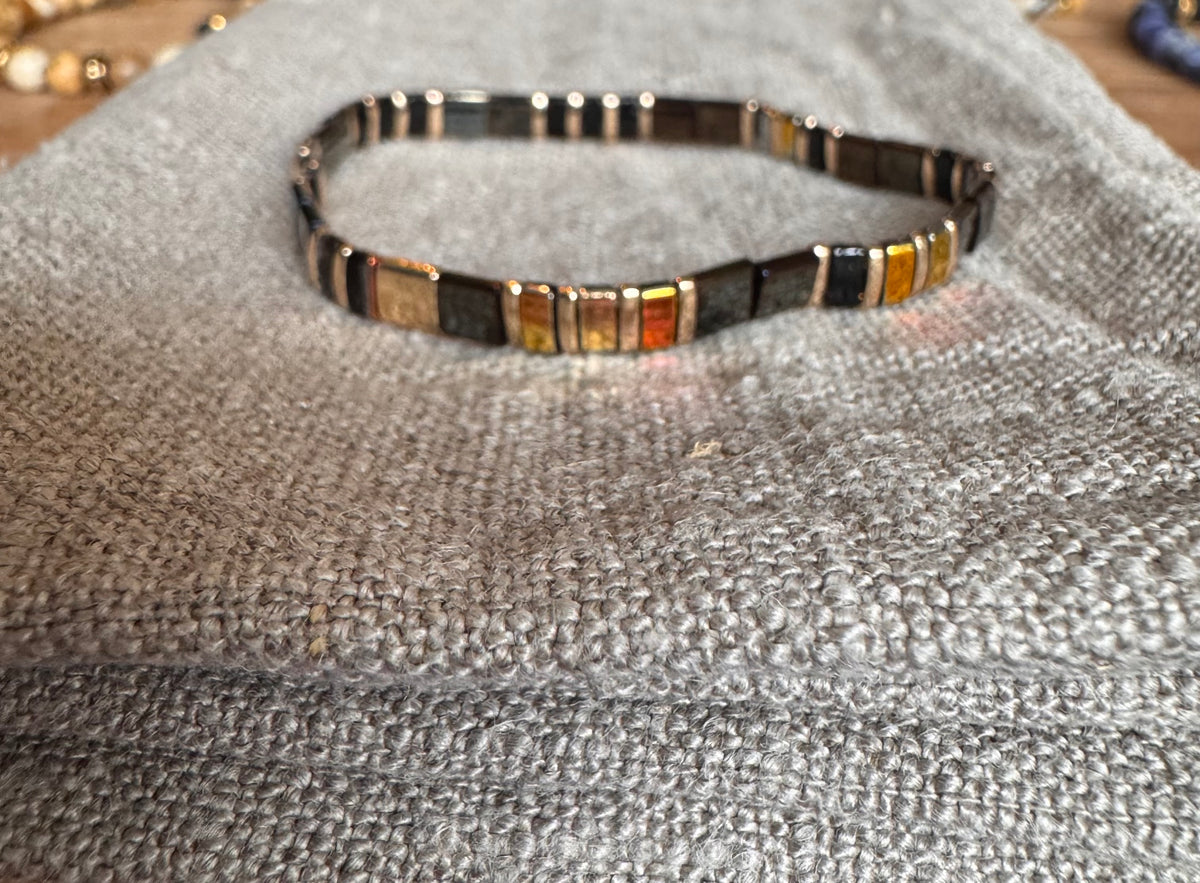 Armbånd brunt gullfarge Nordic Icon