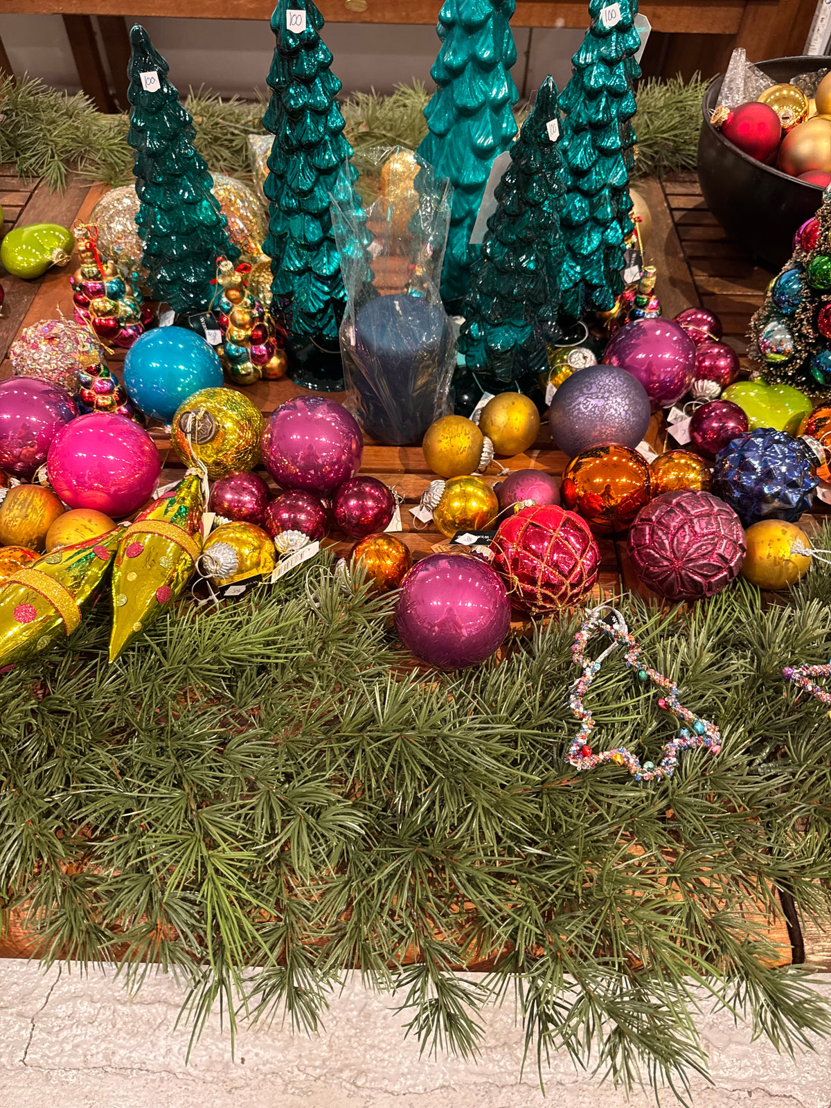 Juletre glass turkis Goodwill