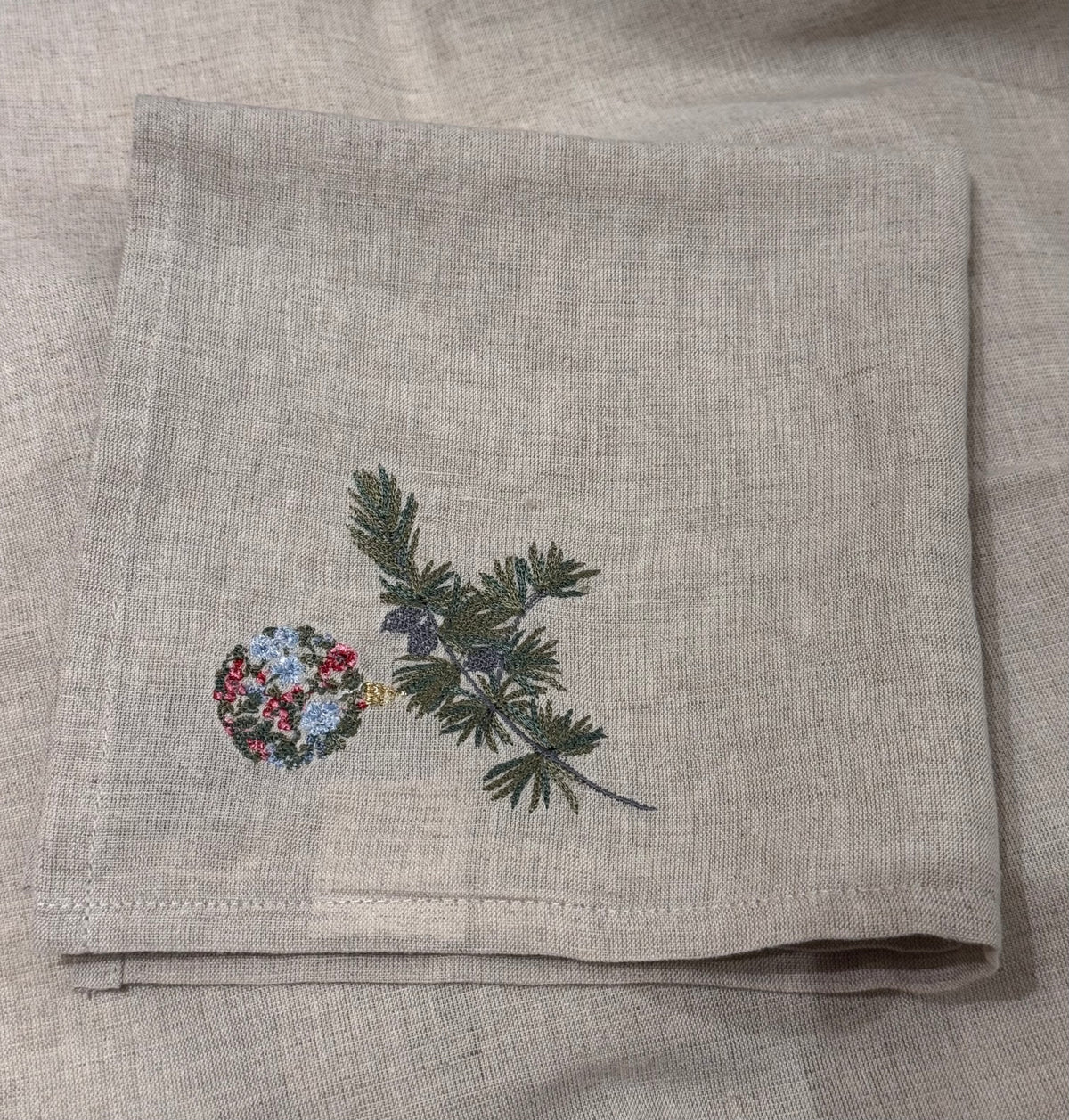 Tøyserviett jul brodert Greengate