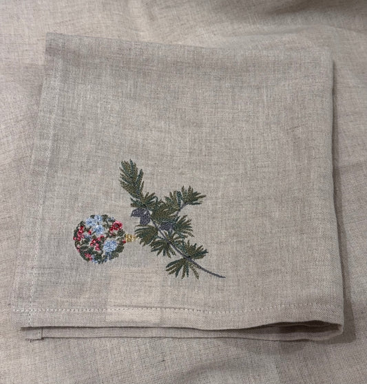 Tøyserviett jul brodert Greengate