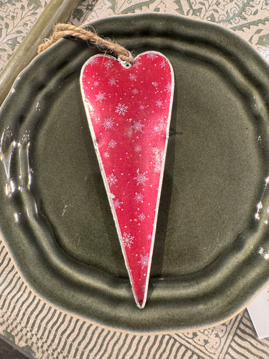 Hjerte metall burgunder