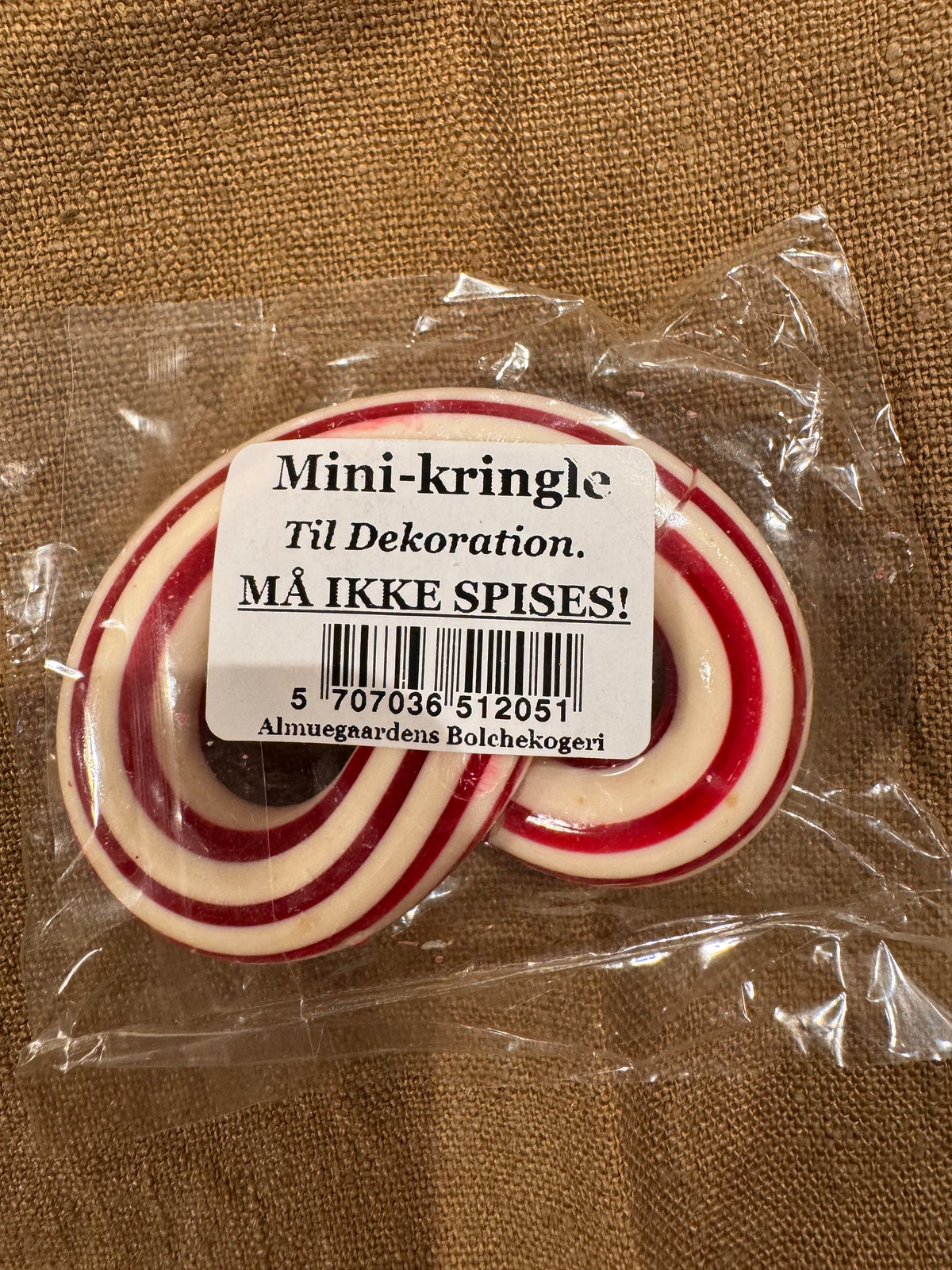 Kringle polkagris kun til pynt Må ikke spises