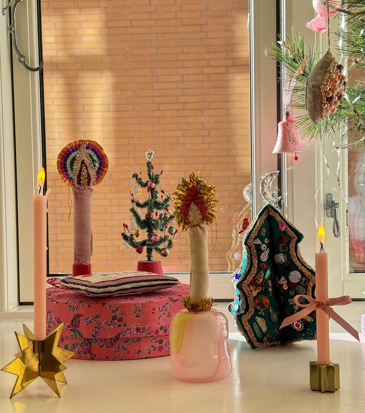 Adventlys stripet rosa Sissel Edelbo