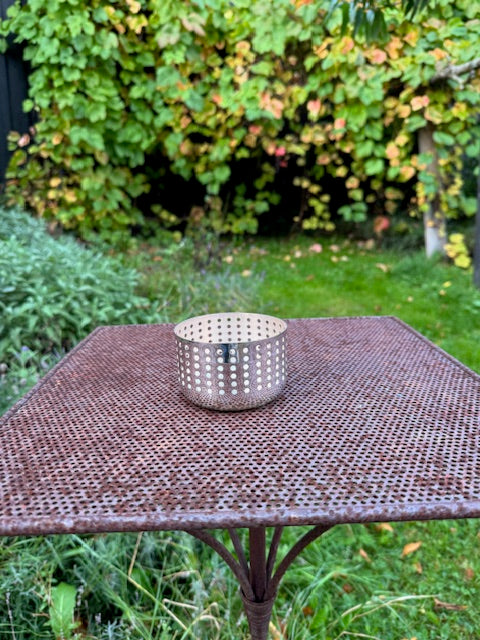 Lykt telys sølv farget Bruka Design