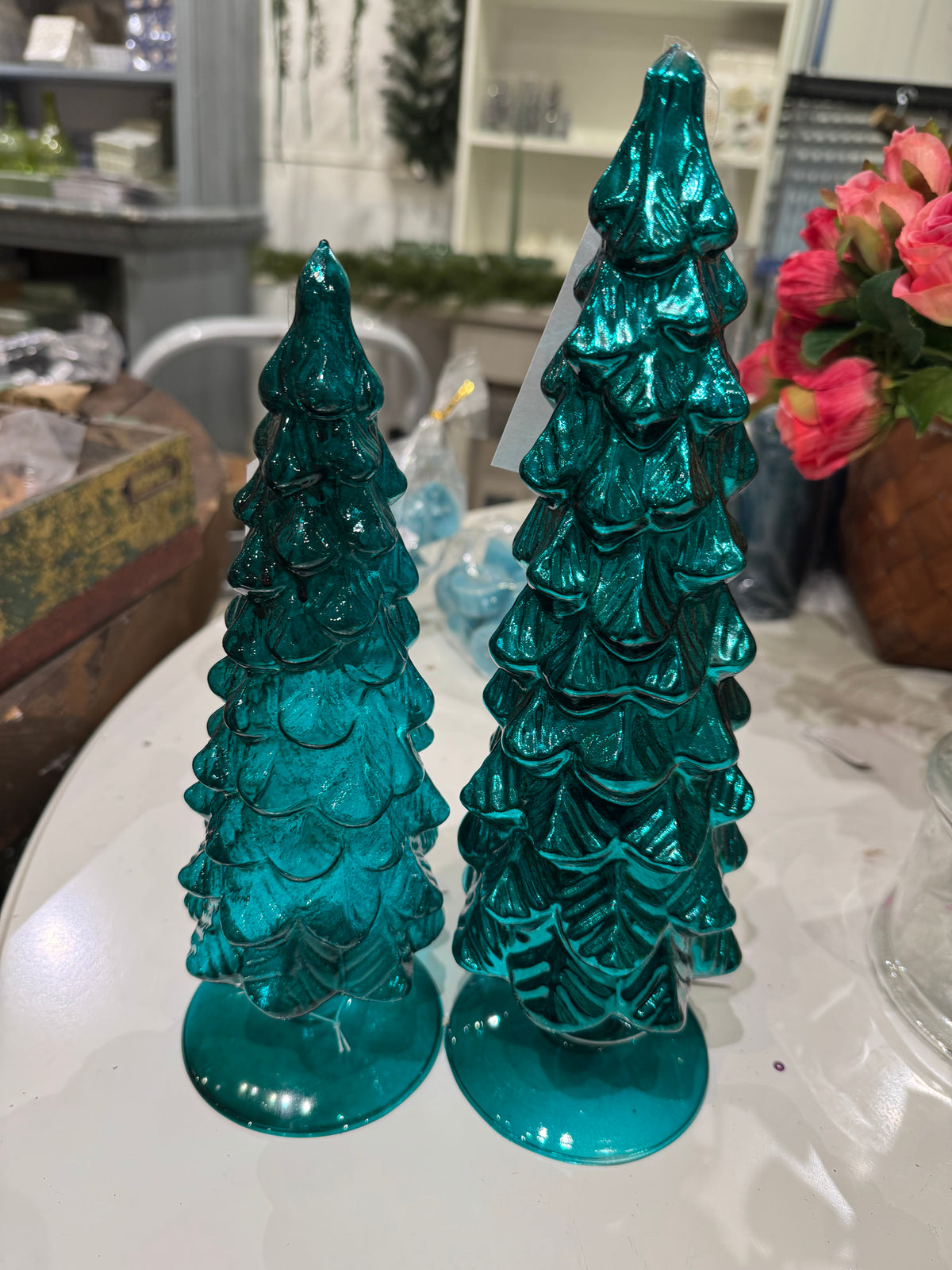 Juletre glass turkis Goodwill