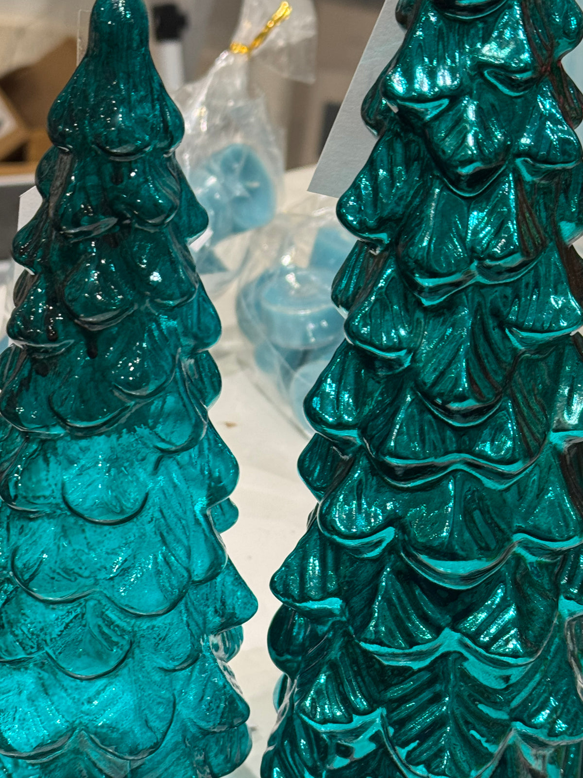 Juletre glass turkis Goodwill