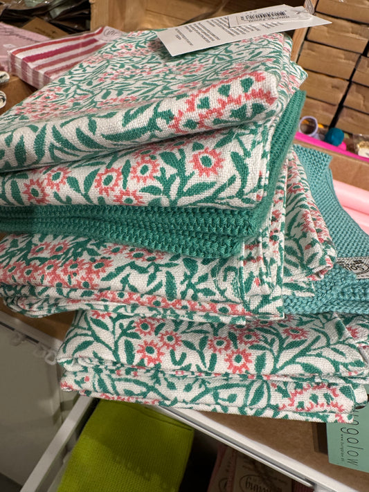 Kjøkkenhåndkle Morris green pink Bungalow