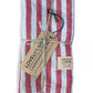 Linserviett Misty stripet rød linfarge Lovely linen