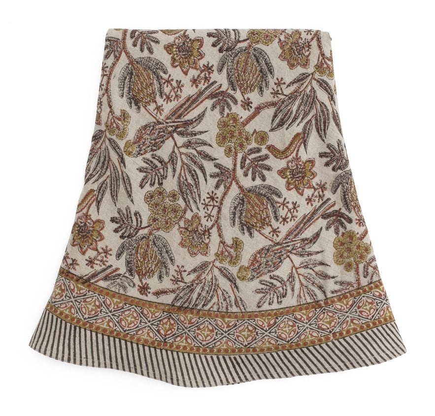 Lin duk Parrot - rust - round 220cm Chamois kommer inn september