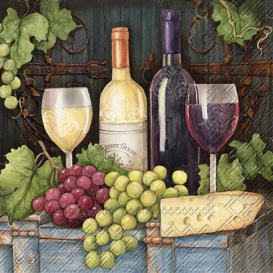 Serviett lunsj vin Red And White Wine IHR