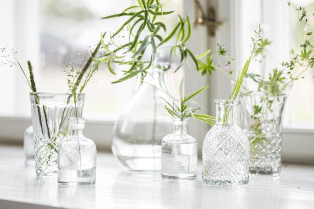 Vase glass klar flaske liten apotek Ib Laursen