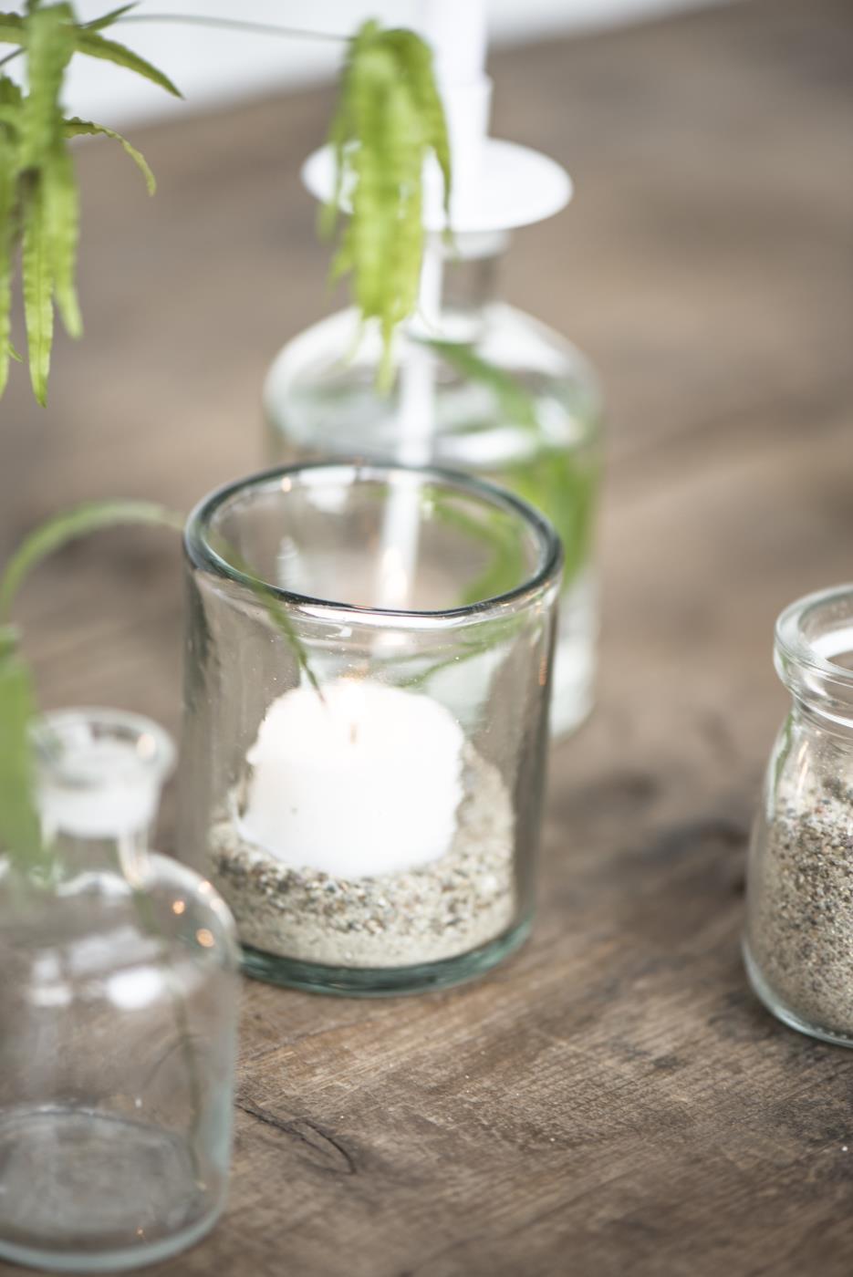 Vase glass klar flaske liten apotek Ib Laursen