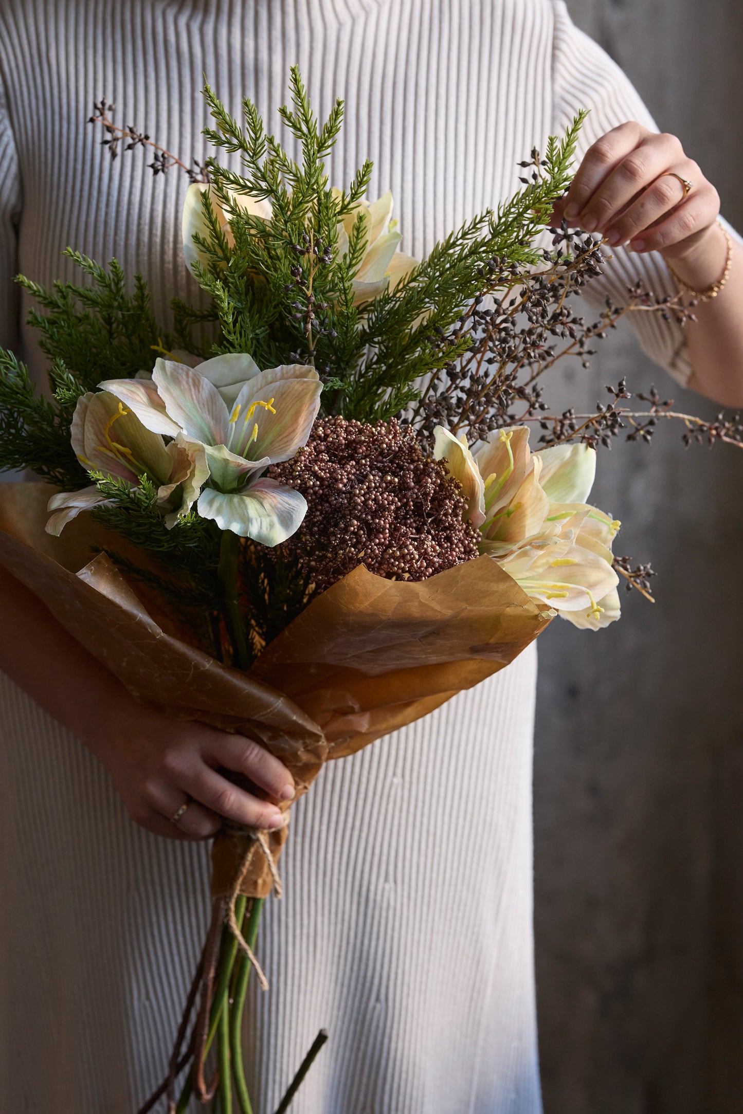 Amaryllis krem hvit 60 cm Mr Plant