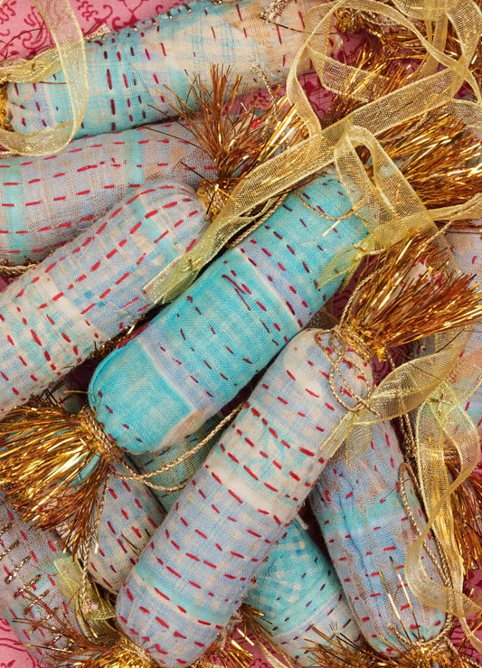 Toffee no 13 Vintage Kantha Icicle Teal Sissel Edelbo