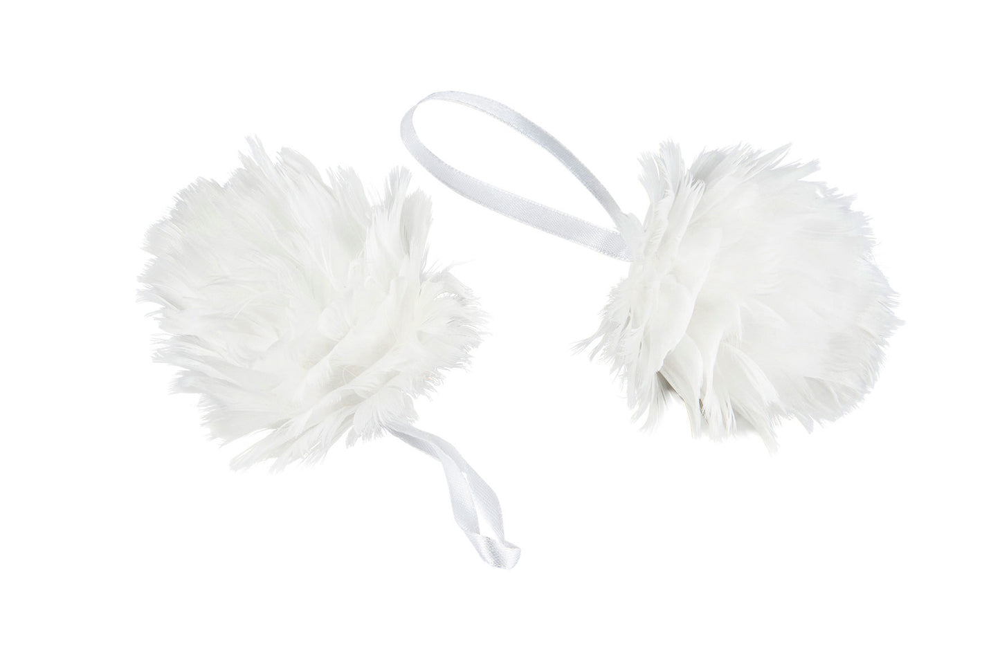 Julekule hvit offwhite fjærball Alot Design