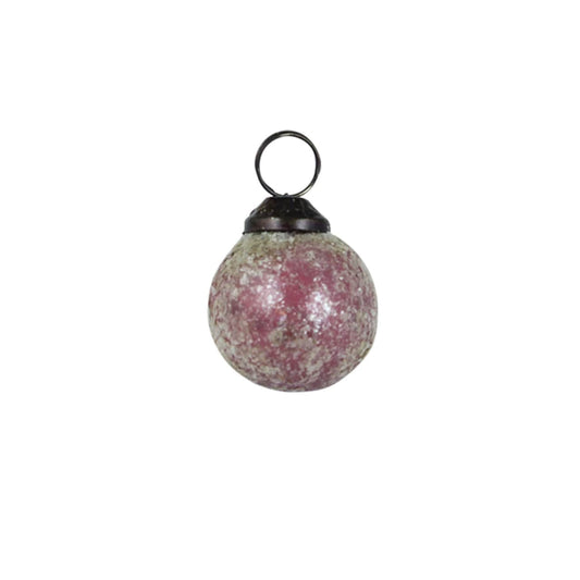 Julekule frostet rosa glitter flak 2 cm