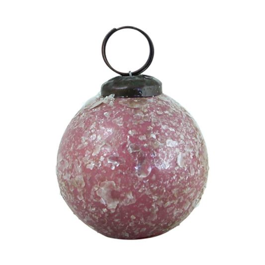 Julekule frostet rosa glitter flak 5cm
