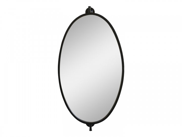 Ovalt speil sort ramme Chic Antique