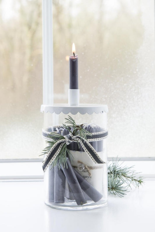 Lysestake med glassbeholder til juletrelys  Ib Laursen