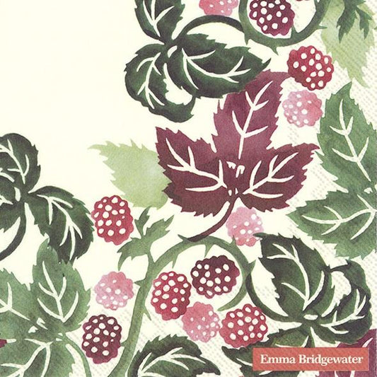 Serviett lunsj frukt blackberries cream IHR