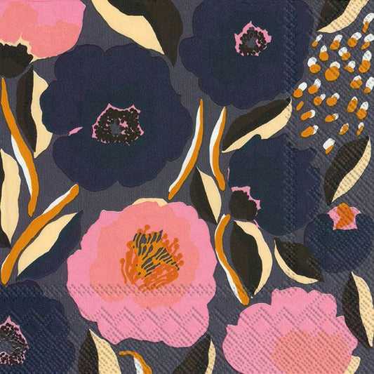 Serviett lunsj Rosarium Marimekko blue rose IHR