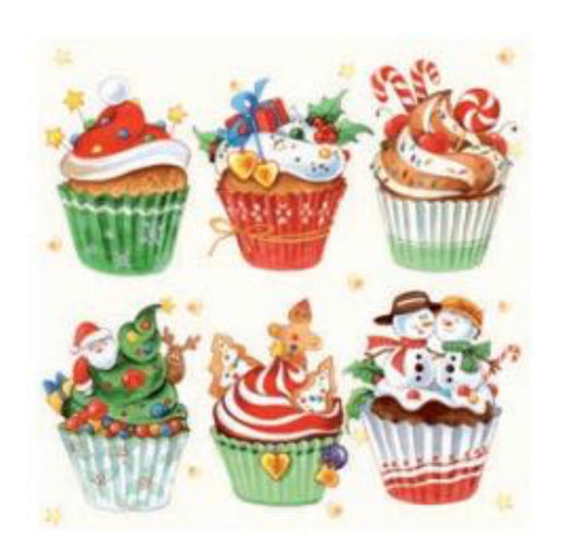 Serviett lunsj  cupcakes jul Ambiente