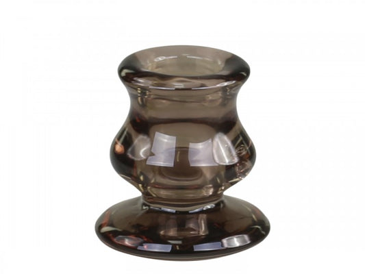 Lysestake glass mocca Chic Antique